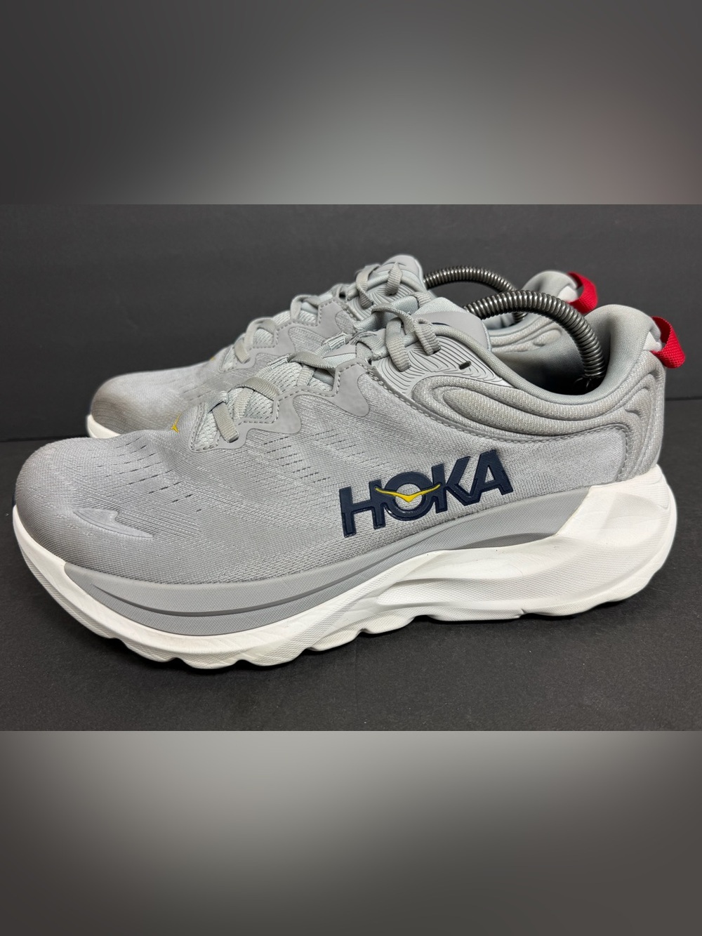 Hoka Gaviota 6 X-Wide Mens Gray Extra Wide Canvas Athletic Running Shoes 9.5 4E